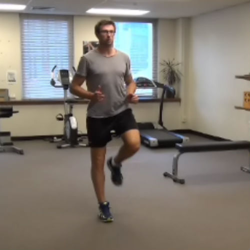 Running drill striking behind demonstration